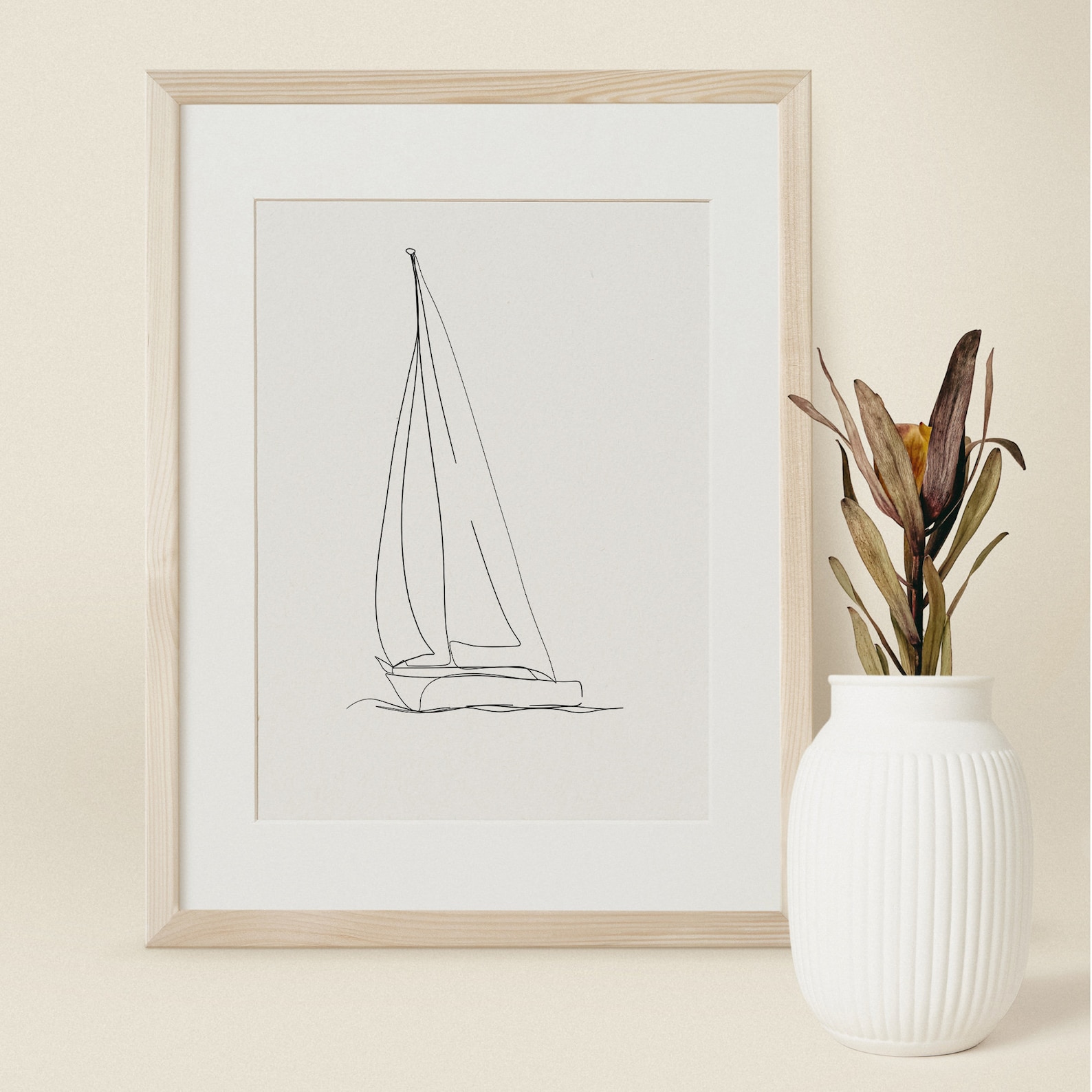 minimalist sailboat drawing