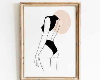 Woman Body Line Art, Female Line Art Poster, Woman Sketch Art Print, Female Drawing Poster, Naked Woman Line Art, Female Figure Art Print