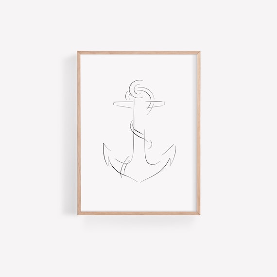 Anchor One Line Drawing Print, Black and White Line Art, Minimalist Iron  Anchor Ship Single Line Art, Boat Anchor Poster, Instant Download -   Canada