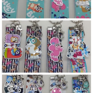 Bluey and Friends Keyrings Wristlets. Bluey Bingo Honey Coco - Etsy