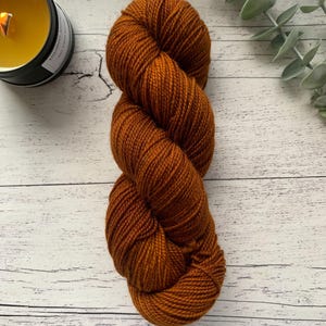 CINNAMON - Brown Hand Dyed 4ply, Fingering, Sock Yarn | Superwash Merino for Knitting & Crochet