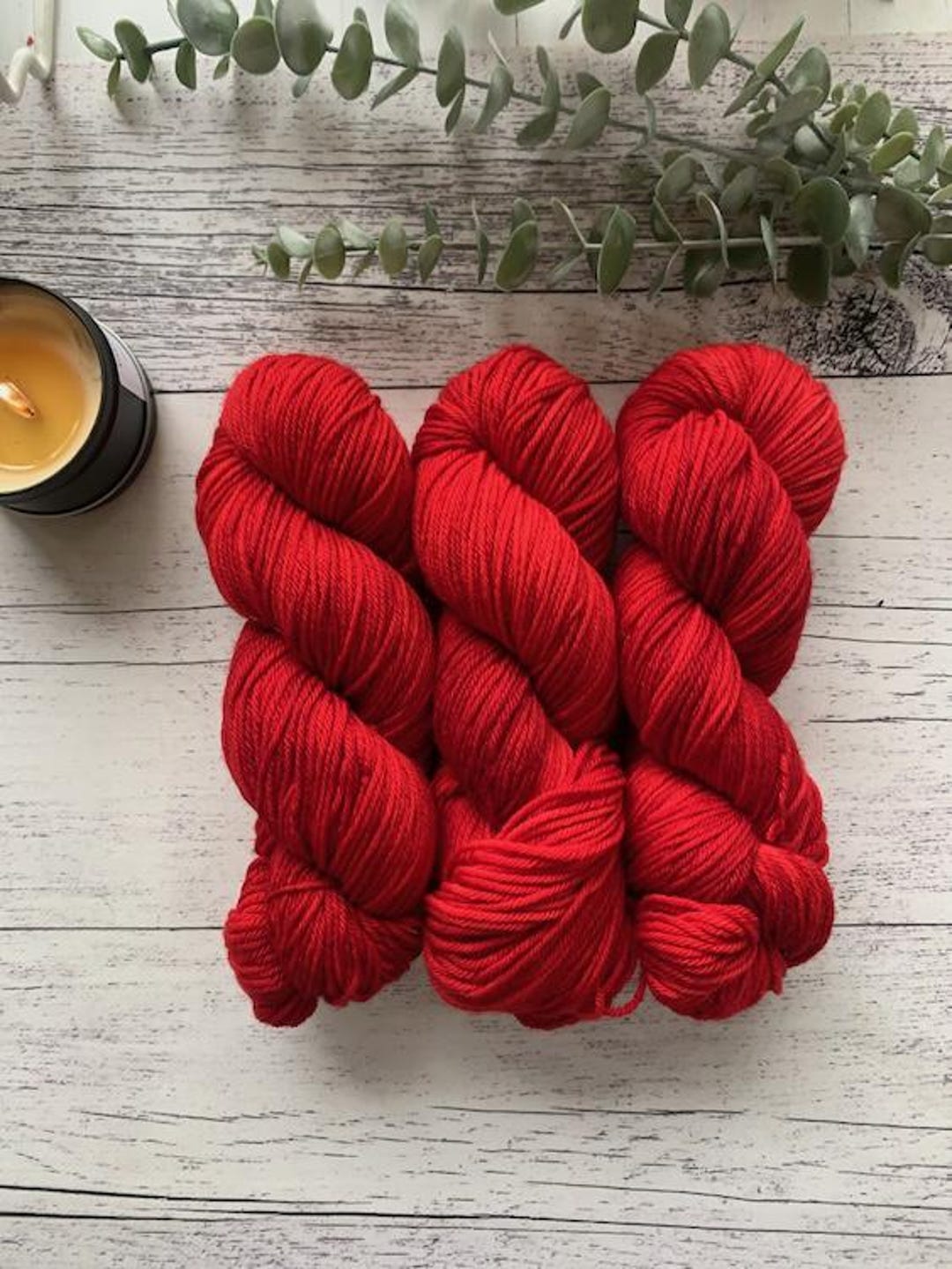 Red Wool Dk CHILLI - Red Hand-dyed 8ply/dk Superwash Merino Wool Yarn/dk for ...