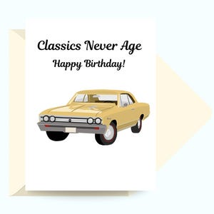 CUSTOM Classic Car alles Gute zum Geburtstagkarte - Punny Cards. Lustige Geburtstagskarten. Klassische Autos. Papa Witze. Magd und in der Lage zu personalisieren.