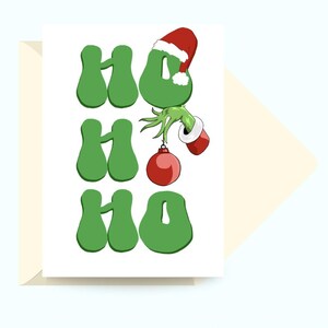 Ho Ho Ho ! - Carte de Noël. Jolie carte de Noël. Carte de Noël drôle. Carte de vœux. Jolie carte de vœux. Servante et possibilité de personnaliser.