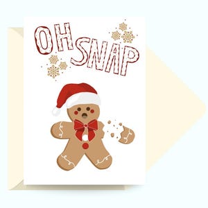 Oh Snap ! - Carte de Noël. Jolie carte de Noël. Carte de vœux. Jolie carte de vœux. Fait main. Personnalisation disponible.