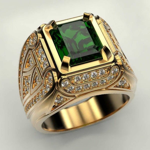 Men Emerald Ring Etsy