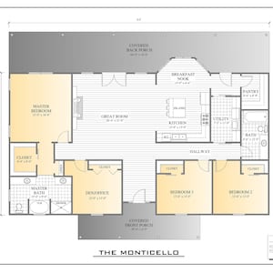 The Monticello - 2,250 Sq. Ft. Construction Plans