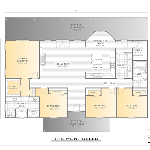 The Monticello - 2,250 Sq. Ft. Construction Plans