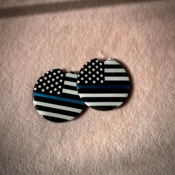 Thin Blue Line Car Coasters