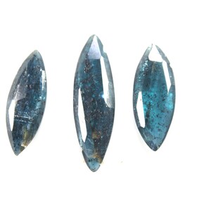 Teal Blue Kyanite Gemstone: Faceted Marquise Cut, Loose Stone (3 pcs)