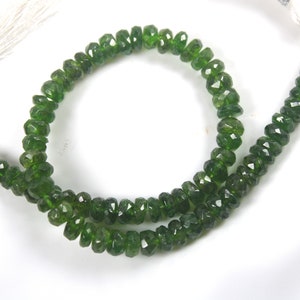 Chrome Diopside faceted rondelle beads 4.70-5.30 mm Chrome Diopside beads Chrome Natural Diopside rondelle bead Chrome Diopside faceted bead
