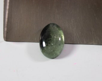 Green Black Tourmaline Cabochon: Oval Loose Gemstone (10x14.5 MM)
