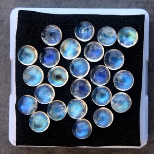 5 MM Moonstone Round Rainbow Cabs, Pack of 10 Pc. Good Quality Cabochons Code AAAA , Moonstone Cabochon