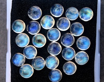 AAA Rainbow Moonstone Cabochons, 5MM Round, Pack of 10