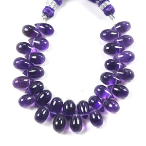 Amethyst Teardrop Beads: 5-inch Strand for Jewelry Making