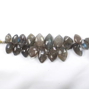 Cuentas de labradorita en forma de marquesa de 6 x 10-11,5 x 19 mm, piedras preciosas de labradorita facetadas para hacer joyas, piedra mágica