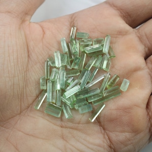 Light Green Tourmaline Pencil Beads: Raw Afghanistan Gemstone Sticks