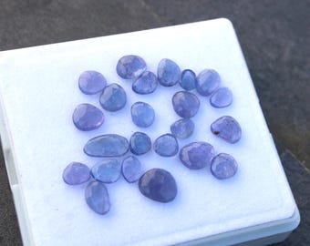 22 Tanzanite Rose Cut Cabochons: Loose Gemstones for Jewelry