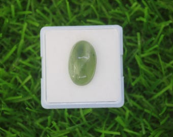 Green Tourmaline Cabochon: 10x16mm Oval Gemstone, Afghanistan