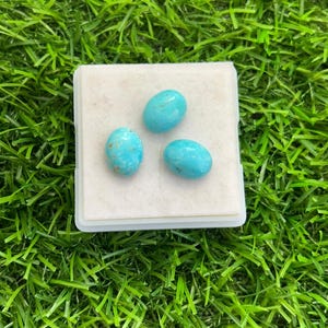 AAA+ Arizona Turquoise Gemstone Smooth oval Cabochon ~ Natural Genuine Turquoise Semi Precious Gemstone Loose Cabs