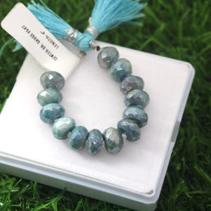 Blue Coated Moonstone Rondelle Beads: Faceted Gemstone Jewelry Making