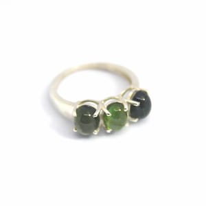 Handmade Green Tourmaline Ring: Sterling Silver Statement Ring