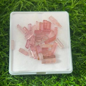 40 Pieces Natural Light Pink Tourmaline Pencil Shape Beads Raw Pink Tourmaline stick rough Afghanistan Mines Raw Tourmaline gemstone