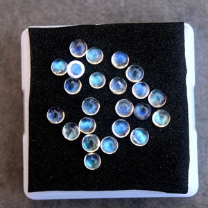 4MM Rainbow Moonstone Cabochons: AAA Grade, Pack of 10