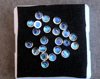 4MM Rainbow Moonstone Cabochons: AAA Grade, Pack of 10
