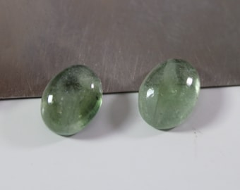 Genuine Tourmaline Cabochon Pair: Oval Loose Gemstone (9.5X12.5-16X13.23 MM)