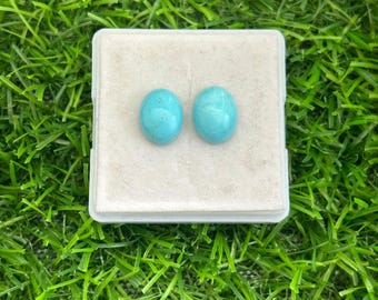 AAA Arizona Turquoise Cabochon: Natural Oval Gemstone (9.10x11.80mm)