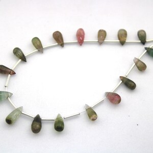 Bio Tourmaline Smooth Teardrop beads multi Tourmaline tear drop briolette&#39;s beads 6 inch strand Tourmaline strand tear drop Tourmaline bead