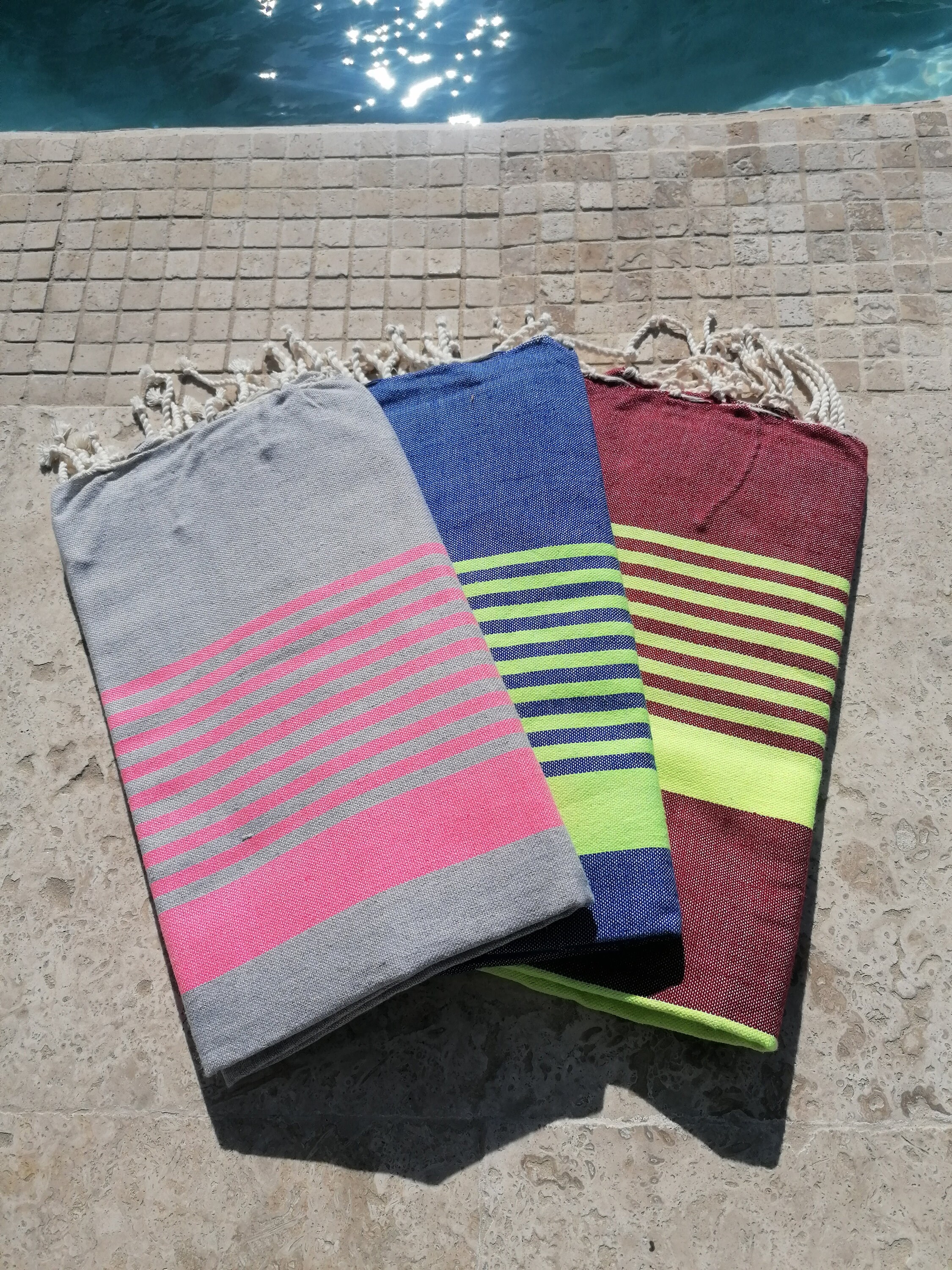 Fouta Arthur Rayures Fluo 1M/2M