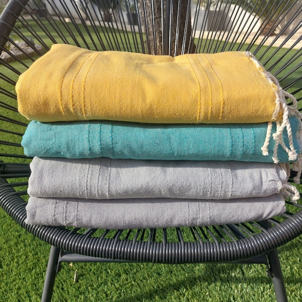 Superbe Fouta  Surpiqûre Uni 2M/1.90M