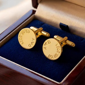 Personalized Initial Cufflinks: Custom Engraved Sterling Silver 925 Cufflinks