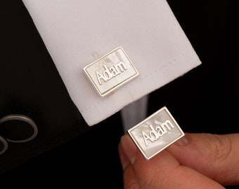 Personal Cufflinks , Initial Cufflinks with Pearl , Custom Cufflinks, Engraved Cufflinks , Wedding Gift, Cufflinks for Groom, Groomsmen Gift