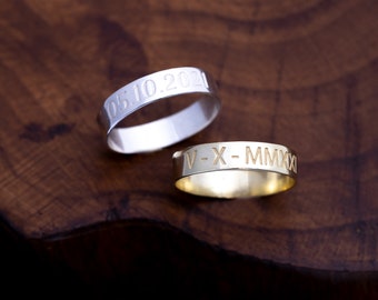Personalized Sterling Silver Signet Ring - Custom Name, Message, Promise Ring