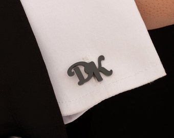 Sterling Silver Initial Cufflinks, Personalized Cufflinks, Customized Silver Cufflinks, Wedding Gift, Cufflinks for Groom, Groomsmen Gift