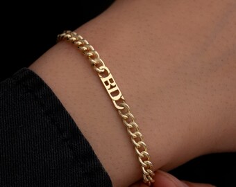 Custom Name Bracelet , id Bracelet, Custom Mens Bracelet , Custom Bracelet , Bracelet for Him , Mens Cuff Bracelet , Cuban Chain Bracelet