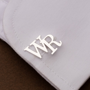 Boutons de manchette initiales, boutons de manchette personnalisés, boutons de manchette en argent personnalisés, cadeau de mariage, boutons de manchette pour le marié, cadeau garçons d&#39;honneur, cadeau pour lui