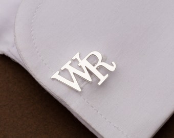 Initial Cufflinks, Personalized Cufflinks, Customized Silver Cufflinks, Wedding Gift, Cufflinks for Groom, Groomsmen Gift, Gift for Him