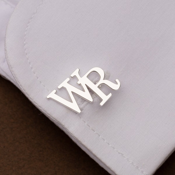 Initial Manschettenknöpfe, personalisierte Manschettenknöpfe, individuelle Silber Manschettenknöpfe, Hochzeitsgeschenk, Manschettenknöpfe für den Bräutigam, Groomsmen Geschenk, Geschenk für ihn