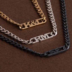 Cubaanse ketting herennaamketting, aangepaste naamketting, eerste herenketting heren, Cubaanse ketting, aangepaste ketting, herennaamketting