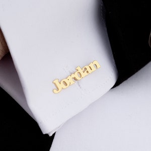 Personalized Name Cufflinks, Customized Silver Cufflinks, Wedding Gift, Cufflinks for Groom, Initial Cufflinks, Groomsmen Gift, Gift for Him