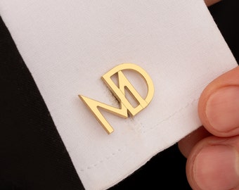 Sterling Silver Initial Cufflinks, Personalized Cufflinks, Customized Silver Cufflinks, Wedding Gift, Cufflinks for Groom, Groomsmen Gift