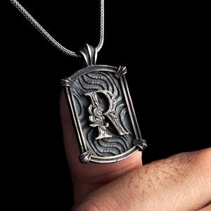 Collar con inicial para hombre, collar con inicial de plata para hombre, collar personalizado para hombre, collar con letras para hombre, colgante con inicial, collar para hombre