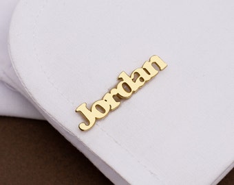Personalized Name Cufflinks: Engraved Sterling Silver Groomsmen Gift