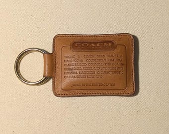コーチ ヴィンテージ シグネチャー ブラウン レザー＆真鍮 キー