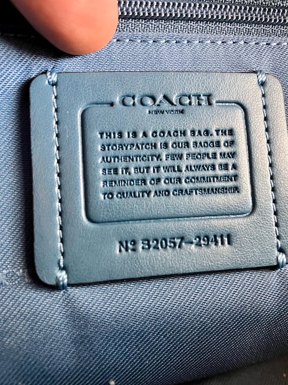 Modern Coach Camera Bag 29411 Sage Blue Polished Pebble Leather