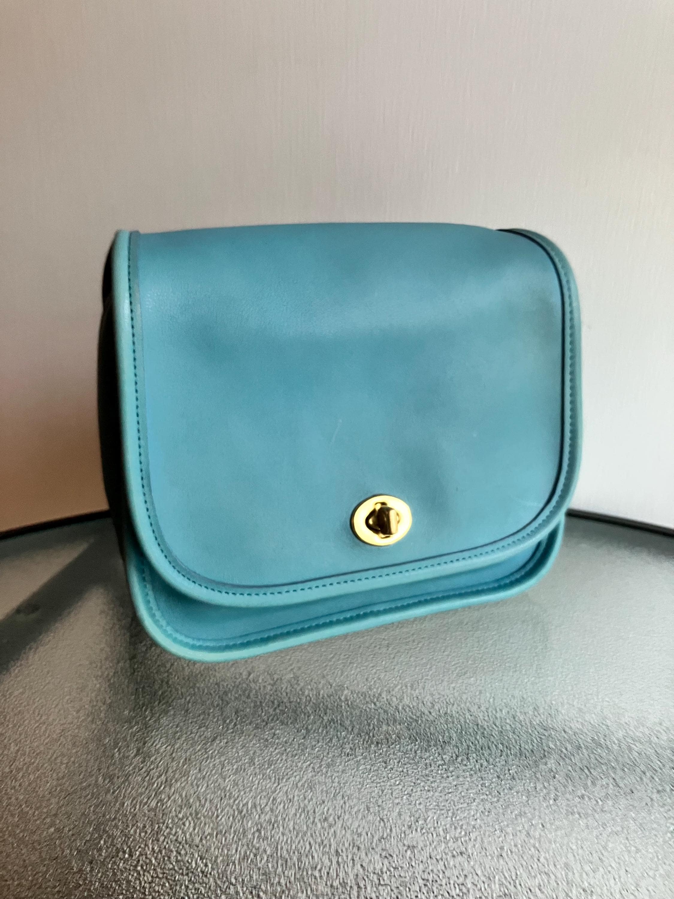 Vintage Coach Blue Leather Bag - Etsy
